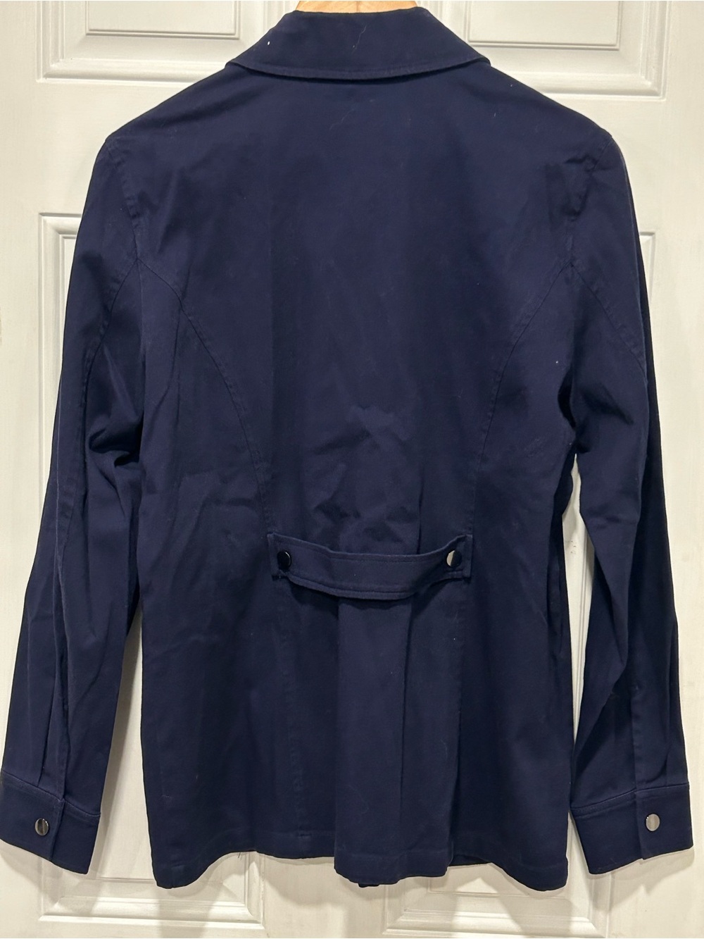 Belle Kim Gravel Women's Military Utility Safari Jacket Navy Blue Zip Size M - Picture 9 of 11